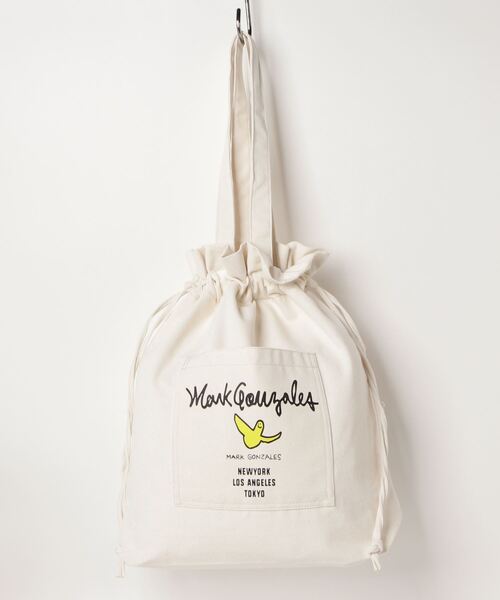Mark Gonzales（マーク・ゴンザレス）の「MARK GONZALES ART WORK/マークゴンザレス　【Web限定】キャンバスプリント巾着トート（ショルダーバッグ・メンズ・ホワイト系1/ブラック系2/ホワイト系2/ブラック系1・FREE）」の8枚目の写真