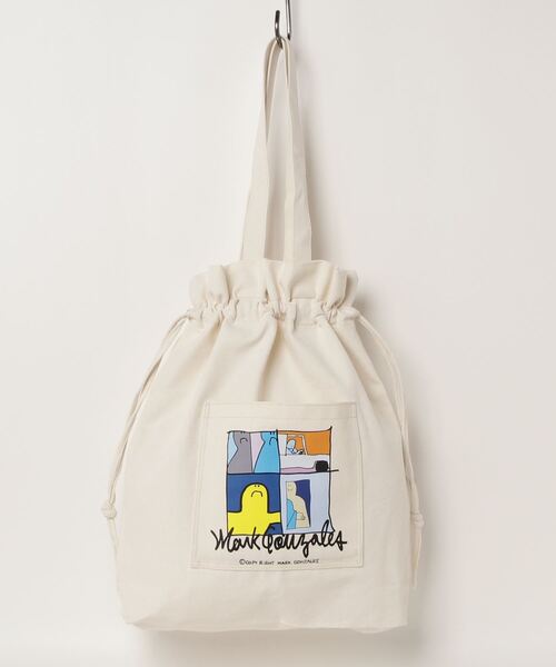 Mark Gonzales（マーク・ゴンザレス）の「MARK GONZALES ART WORK/マークゴンザレス　【Web限定】キャンバスプリント巾着トート（ショルダーバッグ・メンズ・ホワイト系1/ブラック系2/ホワイト系2/ブラック系1・FREE）」の21枚目の写真
