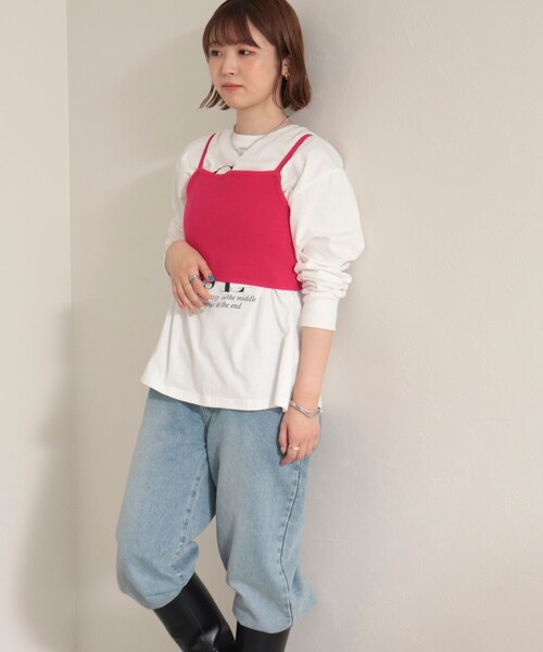 fredy emue（フレディエミュ）の「ニットビスチェ（ニット/セーター・レディース・チャコールグレー/ブラック/ピンク・38）」の3枚目の写真