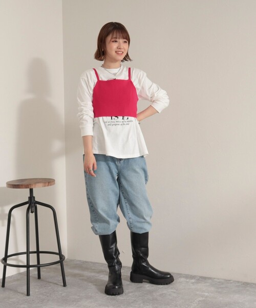 fredy emue（フレディエミュ）の「ニットビスチェ（ニット/セーター・レディース・チャコールグレー/ブラック/ピンク・38）」の4枚目の写真