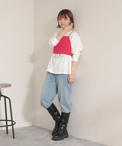 fredy emue（フレディエミュ）の「ニットビスチェ（ニット/セーター・レディース・チャコールグレー/ブラック/ピンク・38）」の5枚目の写真