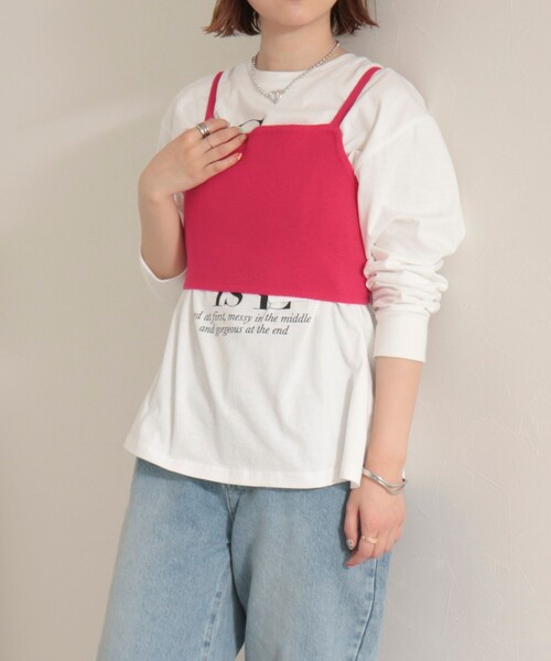 fredy emue（フレディエミュ）の「ニットビスチェ（ニット/セーター・レディース・チャコールグレー/ブラック/ピンク・38）」の9枚目の写真