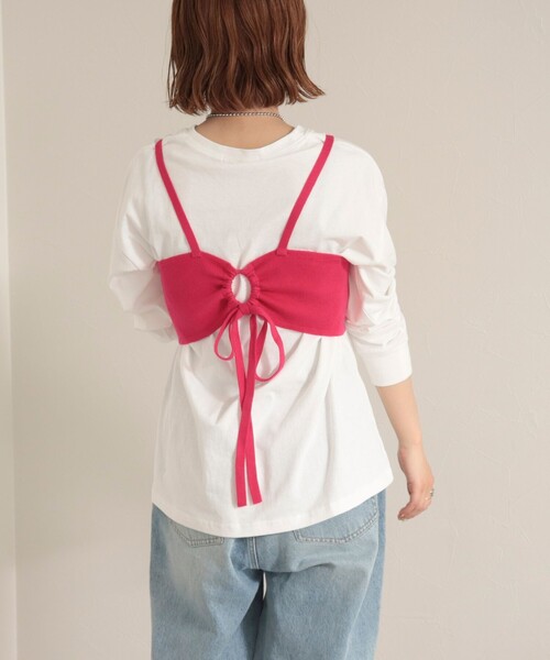 fredy emue（フレディエミュ）の「ニットビスチェ（ニット/セーター・レディース・チャコールグレー/ブラック/ピンク・38）」の12枚目の写真