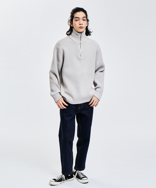 CALLEJERA ハーフジップ セーター ブルーグレー ABAHOUSE GRAY CALLEJERA ハーフジップ セーター ブルーグレー ABAHOUSE GRAY
