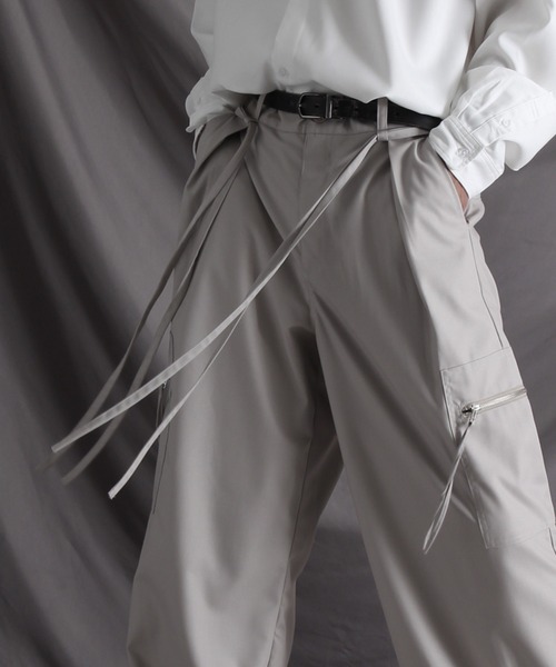 welise（ウェライズ）の「【welise/ウェライズ】ハイエストTR コードギミック モードカーゴパンツ/ワイドパンツ（カーゴパンツ・メンズ・ブラック/ライトグレー/スモークグレー/チャコールグレー・S/M/L）」の15枚目の写真