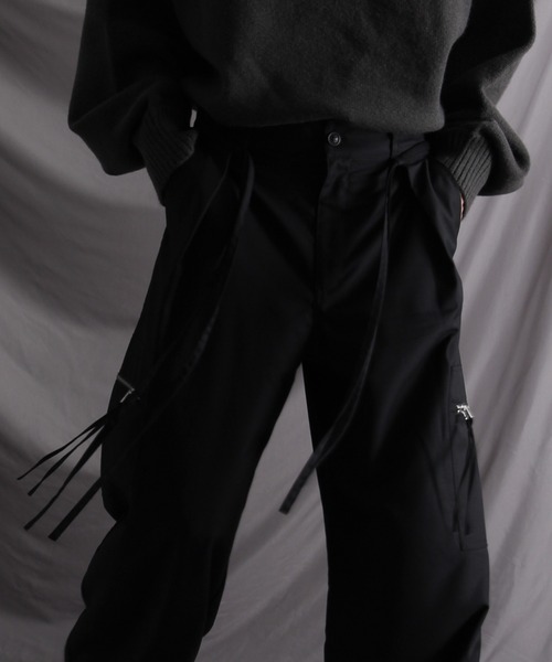 welise（ウェライズ）の「【welise/ウェライズ】ハイエストTR コードギミック モードカーゴパンツ/ワイドパンツ（カーゴパンツ・メンズ・ブラック/ライトグレー/スモークグレー/チャコールグレー・S/M/L）」の8枚目の写真