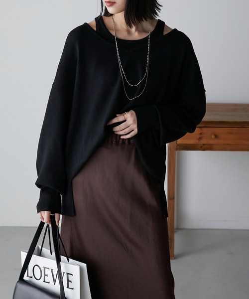 セール】【Anss.me】アメスリニットタンク＆ディープVネックニット  