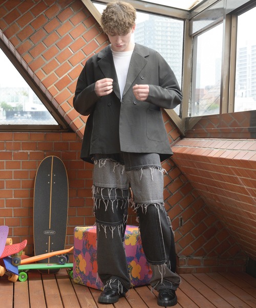 Beautiful Harmony（ビューティフルハーモニー）の「シャンブレーダブルテーラードJK（テーラードジャケット・メンズ・ブラック/ダークネイビー/カーキ・LL/MEDIUM/LARGE）」の9枚目の写真