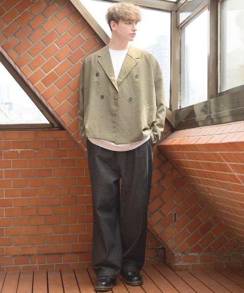 Beautiful Harmony（ビューティフルハーモニー）の「シャンブレーダブルテーラードJK（テーラードジャケット・メンズ・ブラック/ダークネイビー/カーキ・LL/MEDIUM/LARGE）」の17枚目の写真