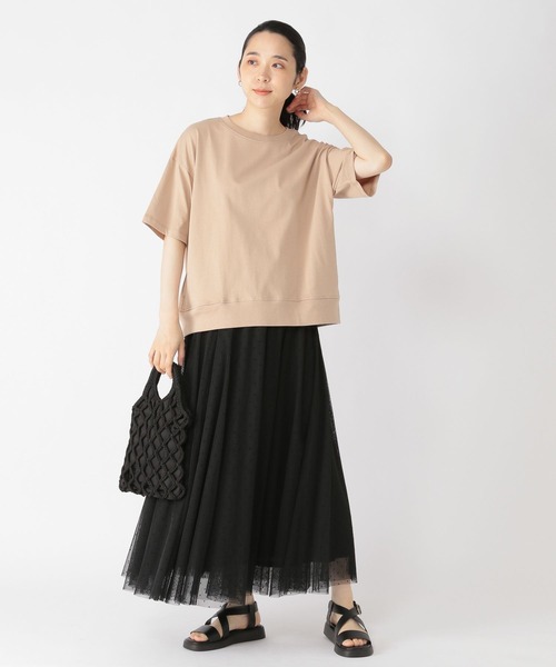 studio CLIP(スタディオクリップ)の「ドットチュールスカート(スカート・レディース・ブラック/モカ・FREE)」の3枚目の写真