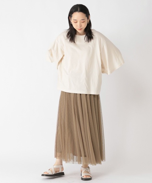 studio CLIP(スタディオクリップ)の「ドットチュールスカート(スカート・レディース・ブラック/モカ・FREE)」の5枚目の写真