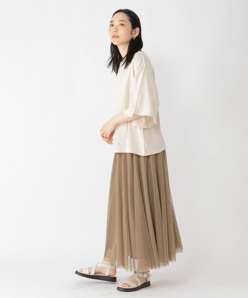 studio CLIP(スタディオクリップ)の「ドットチュールスカート(スカート・レディース・ブラック/モカ・FREE)」の6枚目の写真