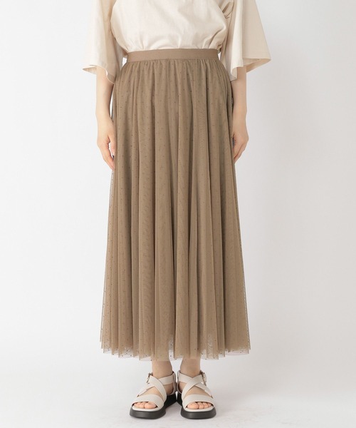 studio CLIP(スタディオクリップ)の「ドットチュールスカート(スカート・レディース・ブラック/モカ・FREE)」の8枚目の写真