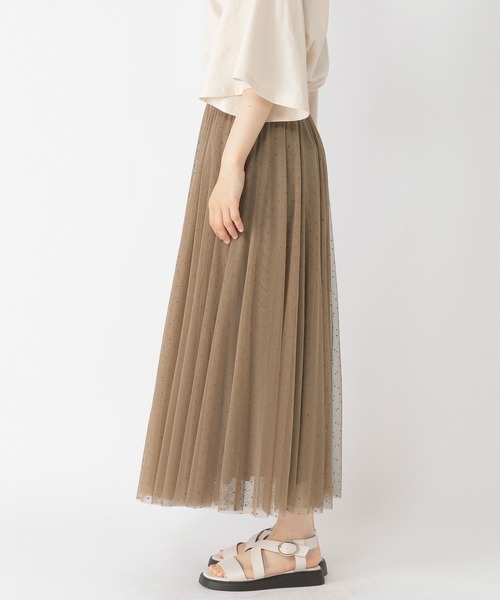 studio CLIP(スタディオクリップ)の「ドットチュールスカート(スカート・レディース・ブラック/モカ・FREE)」の9枚目の写真