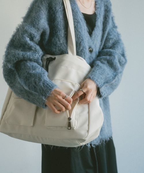 VANNIE U（ヴァニーユー）の「アウトポケットドロストバッグ（トートバッグ・レディース・アイボリー/ブラック・FREE）」の13枚目の写真