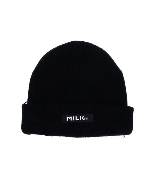 MILKFED.（ミルクフェド）の「BAR LOGO CRASH KNIT CAP（ニットキャップ/ビーニー・レディース・オレンジ/ブルー/ブラック・ONE SIZE）」の9枚目の写真