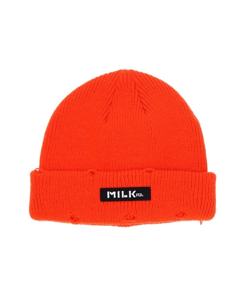 MILKFED.（ミルクフェド）の「BAR LOGO CRASH KNIT CAP（ニットキャップ/ビーニー・レディース・オレンジ/ブルー/ブラック・ONE SIZE）」の14枚目の写真