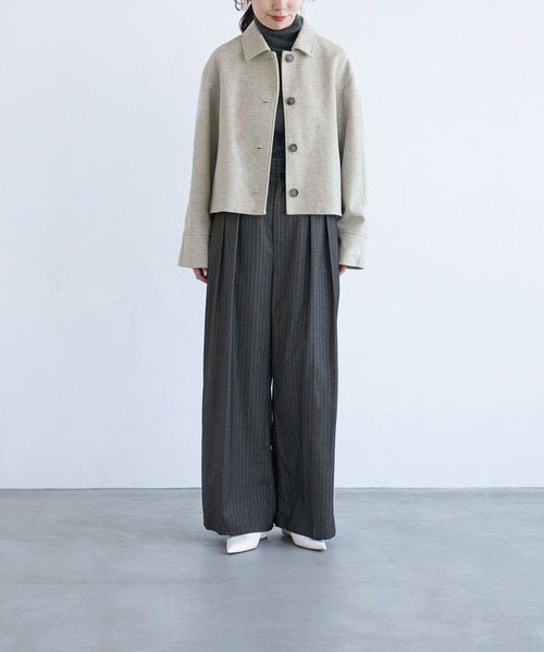 LEPSIM（レプシィム）の「【FOR I SERIES】ストライプワイドパンツ　966470（その他パンツ・レディース・グレー/ネイビー・SMALL/MEDIUM）」の5枚目の写真
