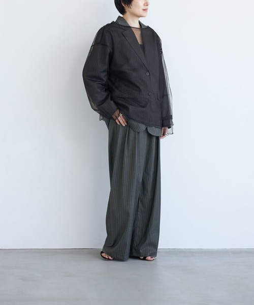 LEPSIM（レプシィム）の「【FOR I SERIES】ストライプワイドパンツ　966470（その他パンツ・レディース・グレー/ネイビー・SMALL/MEDIUM）」の8枚目の写真