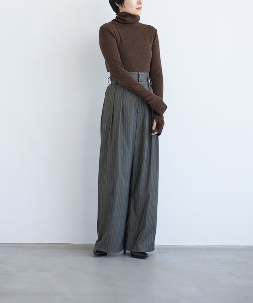 LEPSIM（レプシィム）の「【FOR I SERIES】ストライプワイドパンツ　966470（その他パンツ・レディース・グレー/ネイビー・SMALL/MEDIUM）」の9枚目の写真