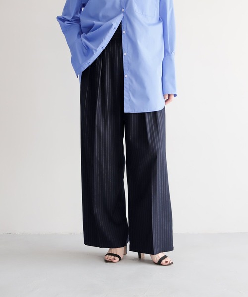 LEPSIM（レプシィム）の「【FOR I SERIES】ストライプワイドパンツ　966470（その他パンツ・レディース・グレー/ネイビー・SMALL/MEDIUM）」の12枚目の写真