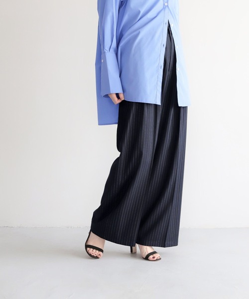 LEPSIM（レプシィム）の「【FOR I SERIES】ストライプワイドパンツ　966470（その他パンツ・レディース・グレー/ネイビー・SMALL/MEDIUM）」の13枚目の写真