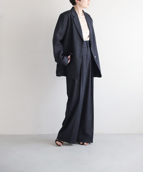 LEPSIM（レプシィム）の「【FOR I SERIES】ストライプワイドパンツ　966470（その他パンツ・レディース・グレー/ネイビー・SMALL/MEDIUM）」の16枚目の写真