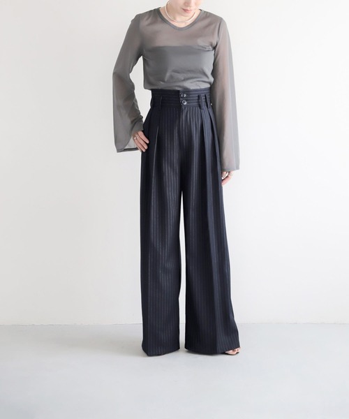 LEPSIM（レプシィム）の「【FOR I SERIES】ストライプワイドパンツ　966470（その他パンツ・レディース・グレー/ネイビー・SMALL/MEDIUM）」の17枚目の写真