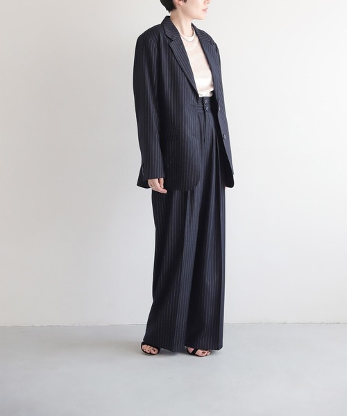 LEPSIM（レプシィム）の「【FOR I SERIES】ストライプワイドパンツ　966470（その他パンツ・レディース・グレー/ネイビー・SMALL/MEDIUM）」の22枚目の写真