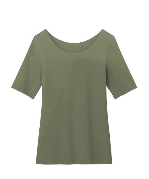 GUNZE(グンゼ)の「GUNZE グンゼ KIREILABO キレイラボ 5分袖インナー レディース(Tシャツ/カットソー・レディース・グリーン/ブラック/パープル・MEDIUM)」の1枚目の写真