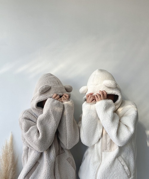 セール】☆ボアっとフーディブルゾン / ボアっとフーディくま耳