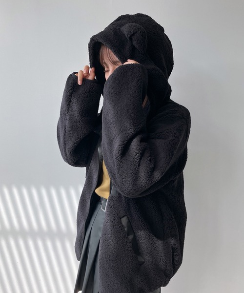 セール】☆ボアっとフーディブルゾン / ボアっとフーディくま耳