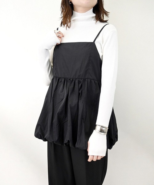 STYLEBLOCK(スタイルブロック)の「タフタバルーンキャミソール(シャツ/ブラウス・レディース・ホワイト系その他/ブラック/ホワイト・M)」の3枚目の写真