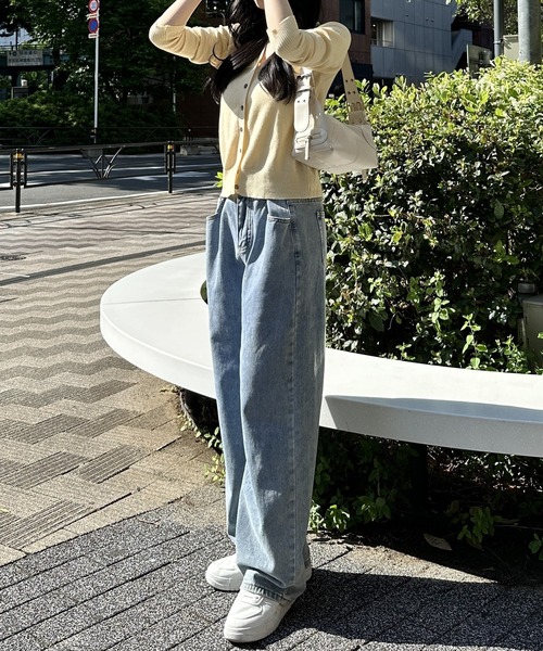 Silly（シリー）の「【韓国コーデに◎】9 color Vネックカーディガン（カーディガン/ボレロ・レディース・ブラウン/グリーン/ブラック/ライトブルー/ベージュ/グレー/ライトグリーン/ピンク/イエロー・FREE）」の21枚目の写真