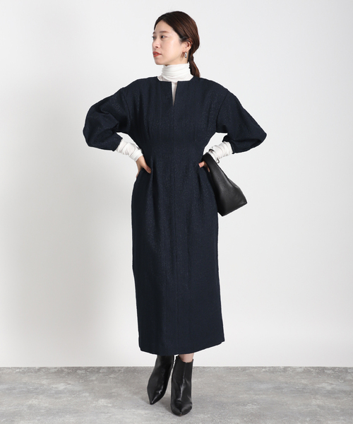 極美品 日本製 ツイードウエストシェイプワンピース イベント 卒業 入学 VERMEIL par iena（ヴェルメイユパーイエナ）の「ツイードウエスト