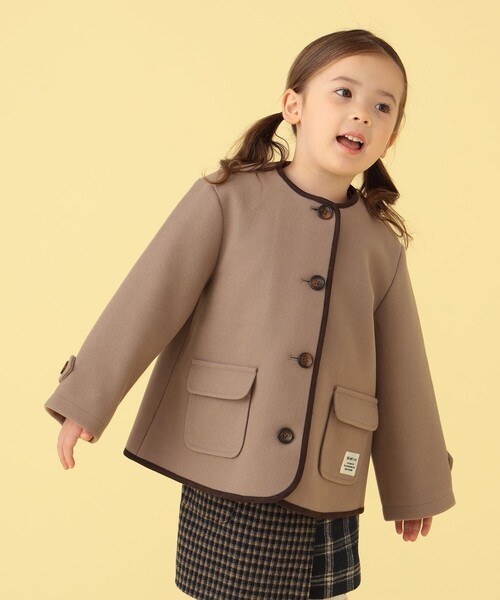 BEAMS mini(ビームスミニ)の「BEAMS mini / 2way カラー メルトン コート (90~150cm)(その他アウター・キッズ・ブラウン系その他4/オリーブ・140/100/130/120/90/110/150)」の6枚目の写真