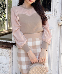 MIIA | シアースリーブニットトップス(ニット/セーター)