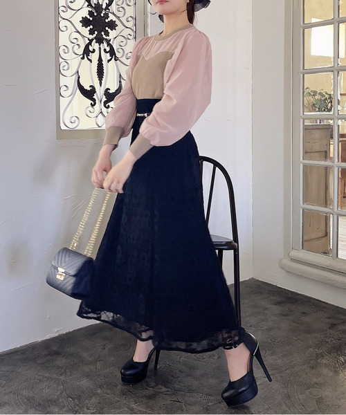 MIIA（ミーア）の「シアースリーブニットトップス（ニット/セーター・レディース・ベージュ/ブラック/ボルドー・FREE）」の15枚目の写真