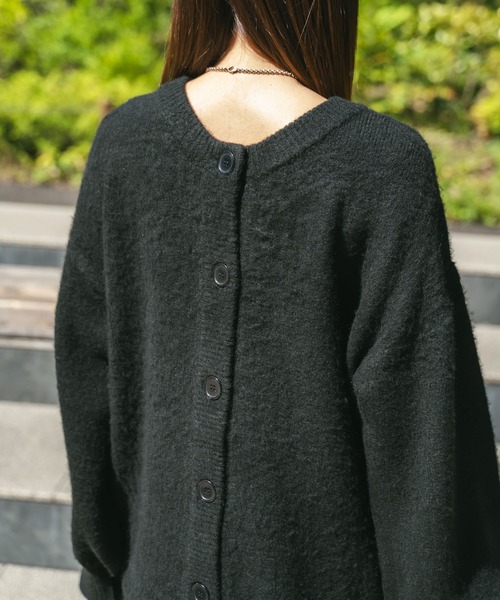 MIEL CRISHUNANT（ミエルクリシュナ）の「前後2WAYロングニットカーディガン（ニット/セーター・レディース・アイボリー/ダークブラウン/ブラック・FREE）」の11枚目の写真