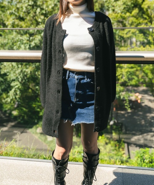 MIEL CRISHUNANT（ミエルクリシュナ）の「前後2WAYロングニットカーディガン（ニット/セーター・レディース・アイボリー/ダークブラウン/ブラック・FREE）」の13枚目の写真