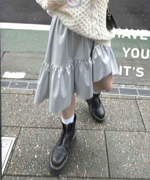 Alley by w closet イレギュラーヘムギャザースカート　シルバー Alley by w closet（アリーバイダブルクローゼット）の「【Alley