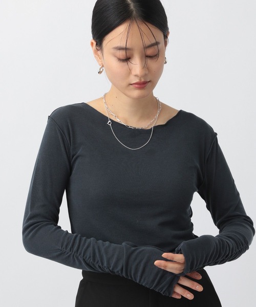 A part by(アパートバイ)の「【前後2WAY】メローボート_長袖(Tシャツ/カットソー・レディース・オフホワイト/マスタード/ブラック/アイボリー・FREE)」の4枚目の写真