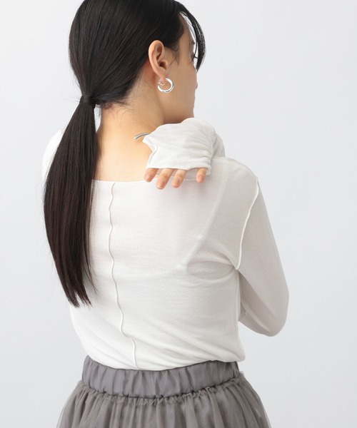 A part by(アパートバイ)の「【前後2WAY】メローボート_長袖(Tシャツ/カットソー・レディース・オフホワイト/マスタード/ブラック/アイボリー・FREE)」の7枚目の写真