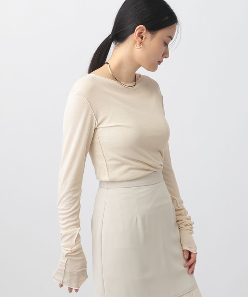 A part by(アパートバイ)の「【前後2WAY】メローボート_長袖(Tシャツ/カットソー・レディース・オフホワイト/マスタード/ブラック/アイボリー・FREE)」の10枚目の写真