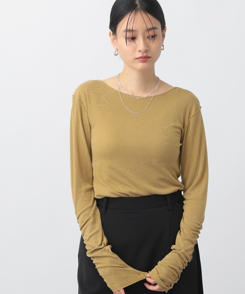 A part by(アパートバイ)の「【前後2WAY】メローボート_長袖(Tシャツ/カットソー・レディース・オフホワイト/マスタード/ブラック/アイボリー・FREE)」の18枚目の写真