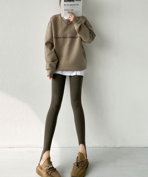 aimoha（アイモハ）の「ハイウエストトレンカパンツ（レギンス/スパッツ・レディース・ベージュ/チョコ/ブラック/ブラウン/グレー・MEDIUM/SMALL/LARGE）」の14枚目の写真