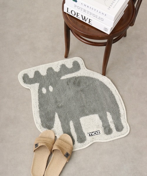 moz(モズ)の「moz アクセントマット(ラグ/マット・レディース・グレー/ブラウン・FREE)」の1枚目の写真