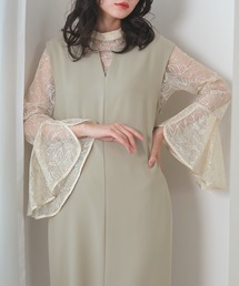 Kana（カナ）の「ベルスリーブ スリット 2way ワンピース デイリー パーティー ドレス  結婚式 お呼ばれ マタニティー 妊婦 オケージョン（ドレス）」