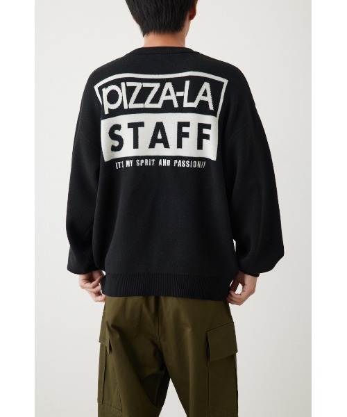 RODEO CROWNS WIDE BOWL（ロデオクラウンズワイドボウル）の「PIZZA-LA CREW KNITトップス（ニット/セーター・レディース・グレー×ホワイト/ブラック・FREE）」の7枚目の写真