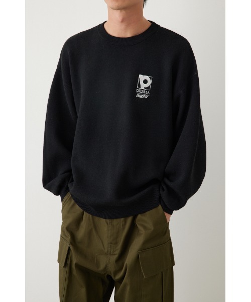 RODEO CROWNS WIDE BOWL（ロデオクラウンズワイドボウル）の「PIZZA-LA CREW KNITトップス（ニット/セーター・レディース・グレー×ホワイト/ブラック・FREE）」の8枚目の写真